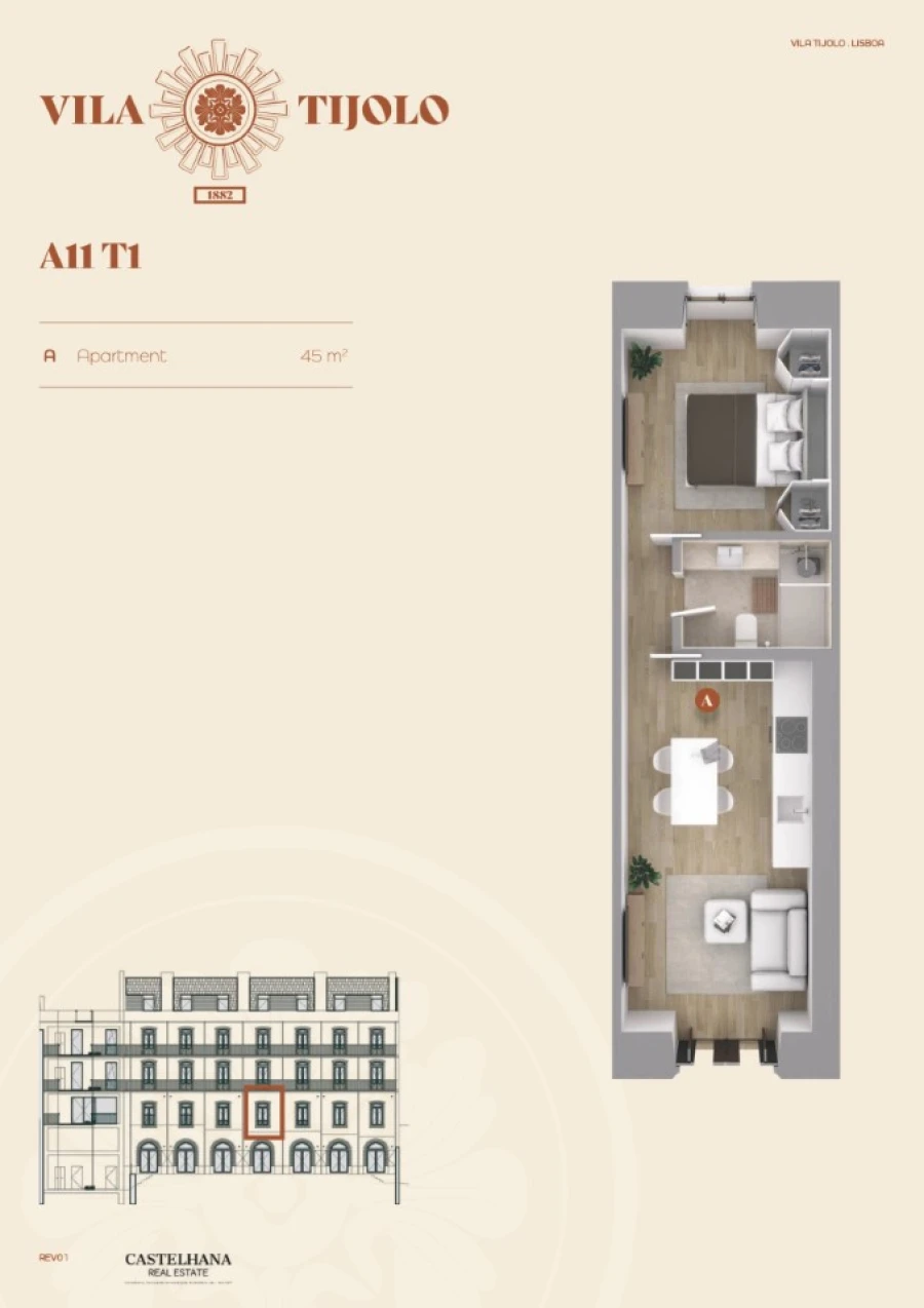 Apartamento T1 para Venda em Estrela Planta 1