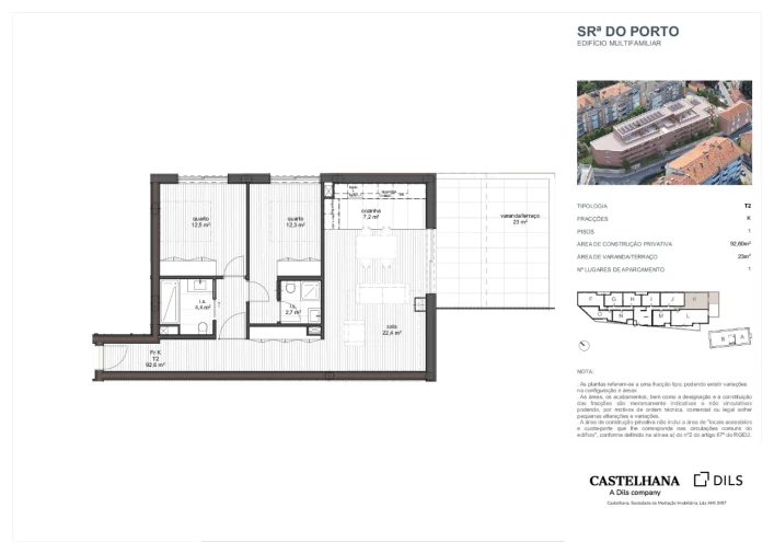 Apartamento T2 para Venda em Ramalde Planta 1