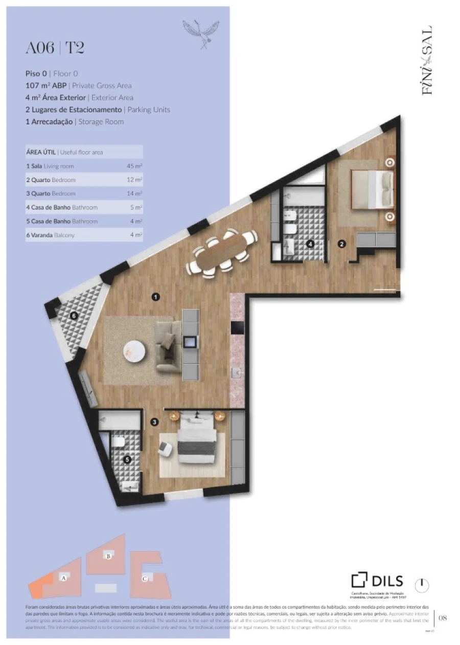 Apartamento T2 para Venda em Santa Maria do Castelo e Santiago e Santa Susana Planta 1