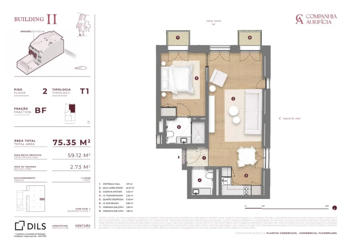 Apartamento T1 para Venda em Cedofeita, Santo Ildefonso, Sé, Miragaia, São Nicolau e Vitória Planta 1
