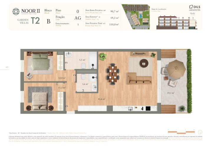 Apartamento T2 para Venda em Luz de Tavira e Santo Estêvão Planta 1