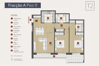 Apartamento T2 para Venda em Nazare
