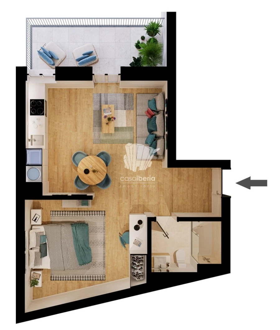 Apartamento T0 para Venda em São Vicente Planta 1