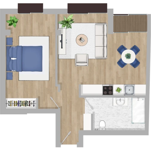 Apartamento T1 para Arrendamento em Cedofeita, Santo Ildefonso, Sé, Miragaia, São Nicolau e Vitória Planta 1