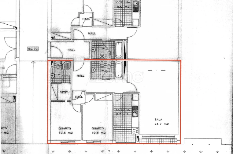 Apartamento T2 para Venda em Mafamude e Vilar do Paraíso Planta 1