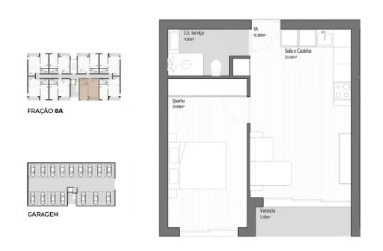 Apartamento T1 para Venda em Vila Praia de Ancora Planta 1