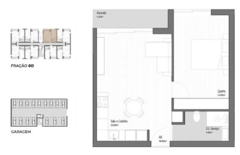 Apartamento T1 para Venda em Vila Praia de Ancora Planta 1
