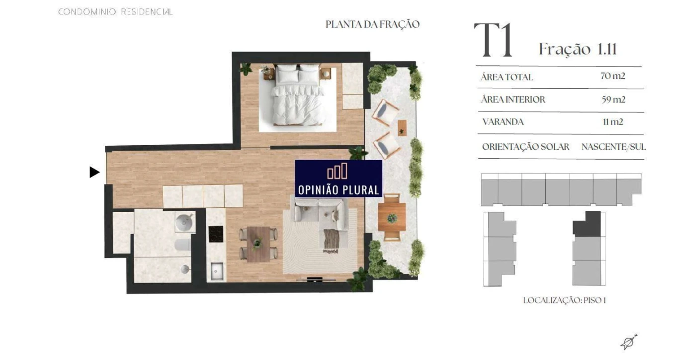 Apartamento T1 para Venda em Vilar de Andorinho Foto 8