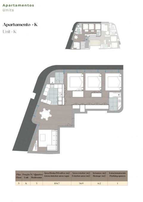 Apartamento T3 para Venda em Mafamude e Vilar do Paraíso