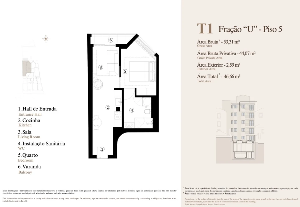 Apartamento T1 para Venda em Funchal (São Pedro) Planta 2