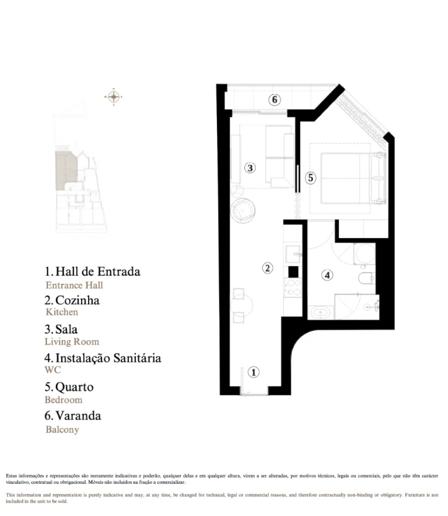 Apartamento T1 para Venda em Funchal (São Pedro) Planta 1