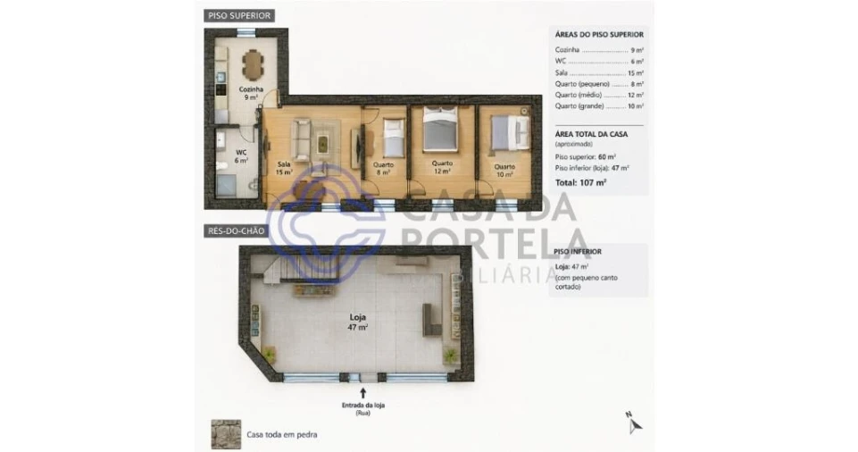 Moradia T3 para Venda em Souselo Planta 1