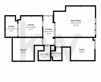 Apartamento T2 para Arrendamento em São Martinho