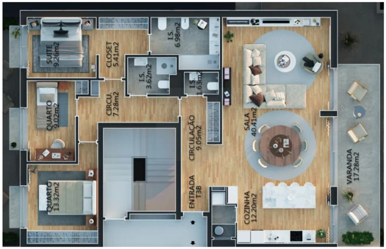 Apartamento T3 para Venda em Campolide Planta 1