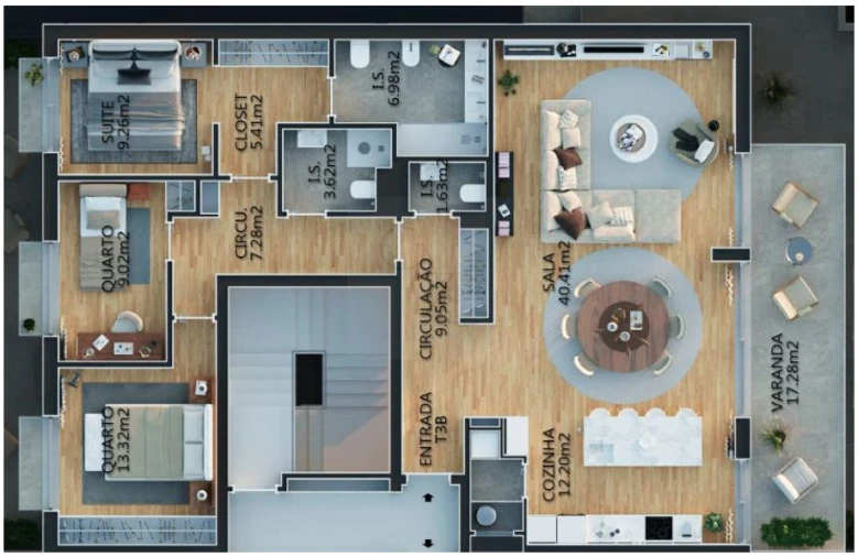 Apartamento T3 para Venda em Campolide Planta 1