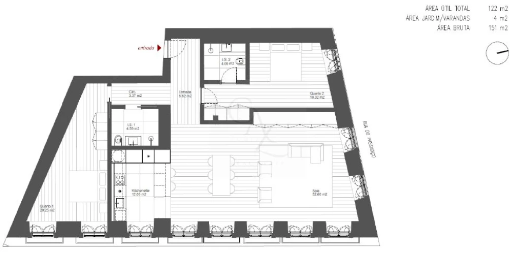 Apartamento T2 para Venda em Misericórdia Planta 1