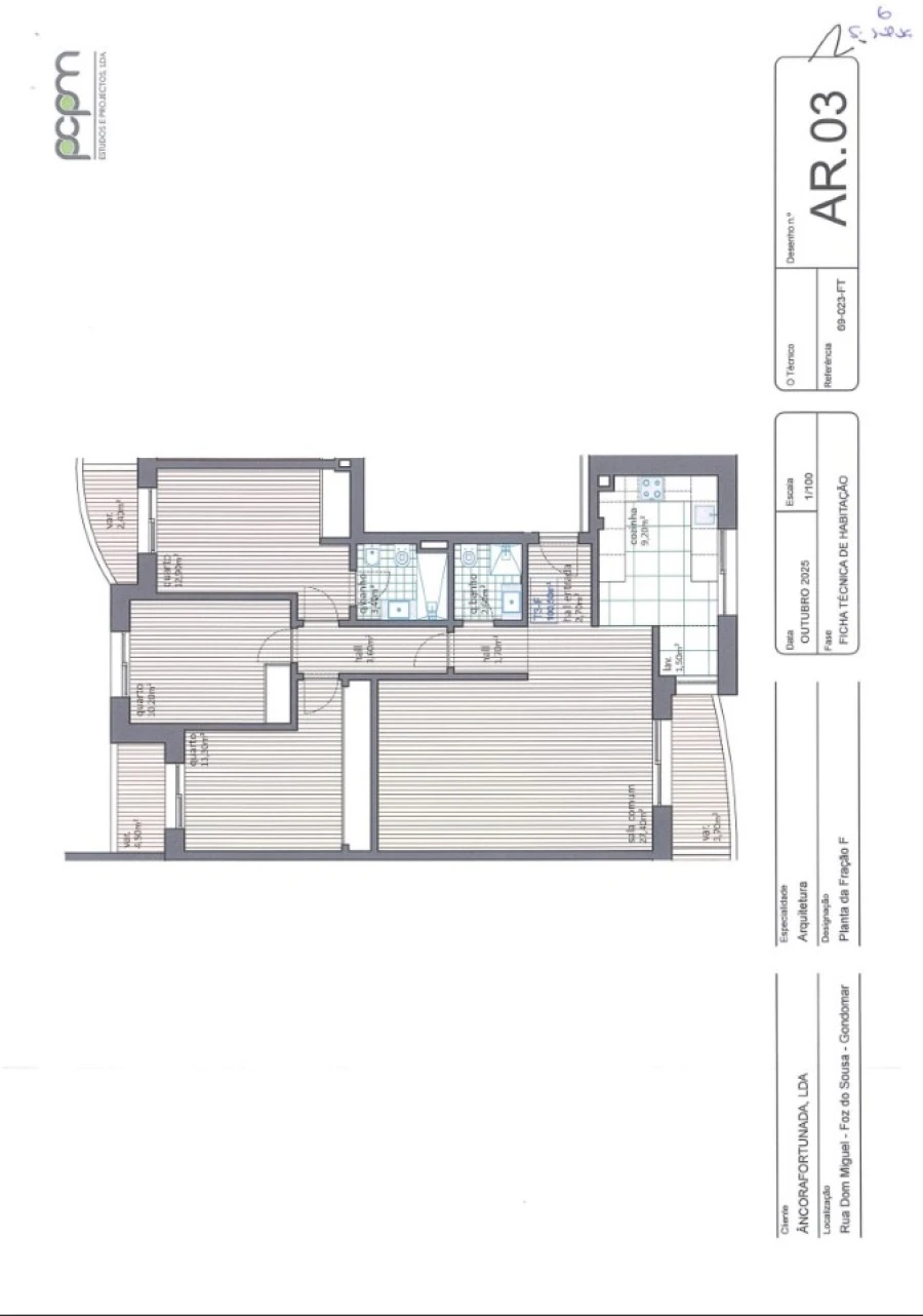 Apartamento T3 para Venda em Foz do Sousa e Covelo Planta 1