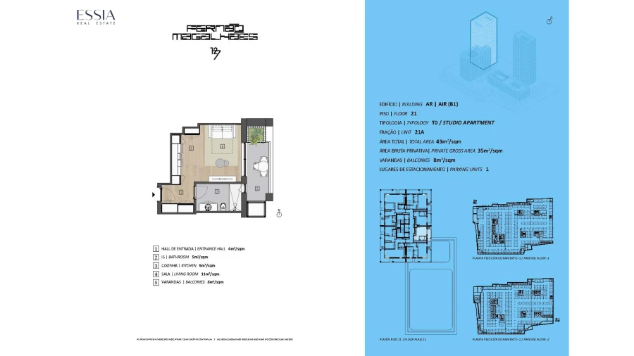 Apartamento T0 para Venda em Bonfim Planta 1