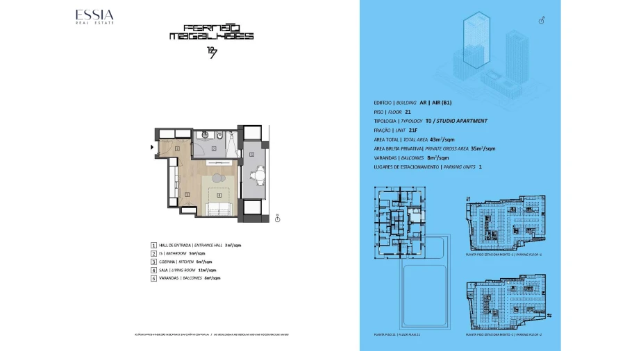 Apartamento T0 para Venda em Bonfim Planta 1