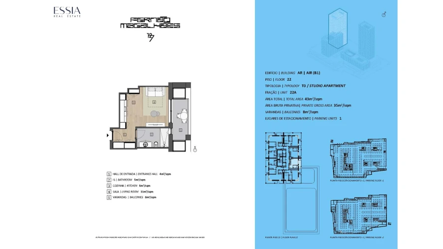 Apartamento T0 para Venda em Bonfim Planta 1