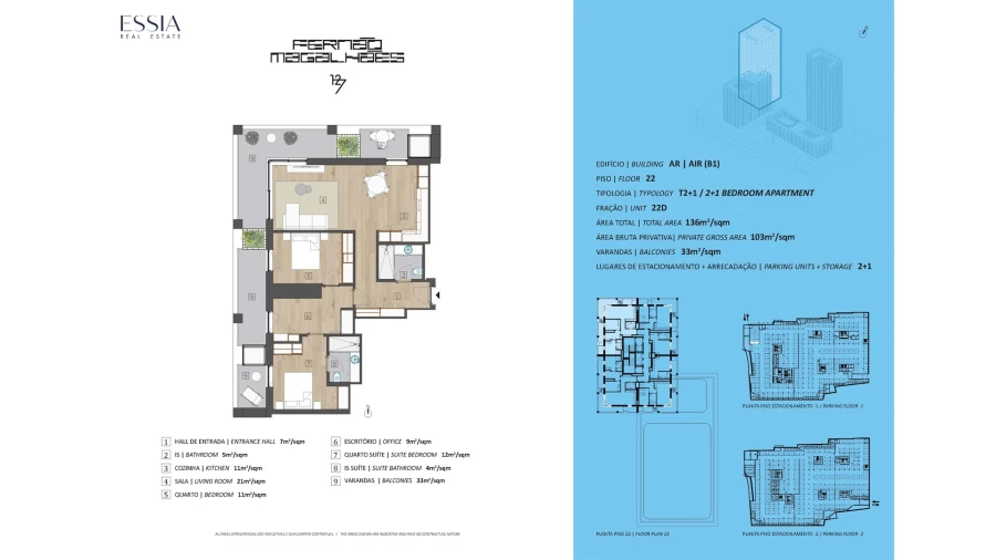 Apartamento T2 para Venda em Bonfim Planta 1