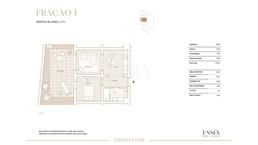 Apartamento T1 para Venda em Paranhos Planta 1