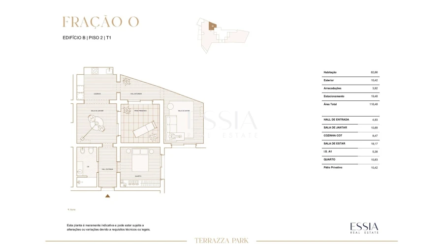 Apartamento T1 para Venda em Paranhos Planta 1