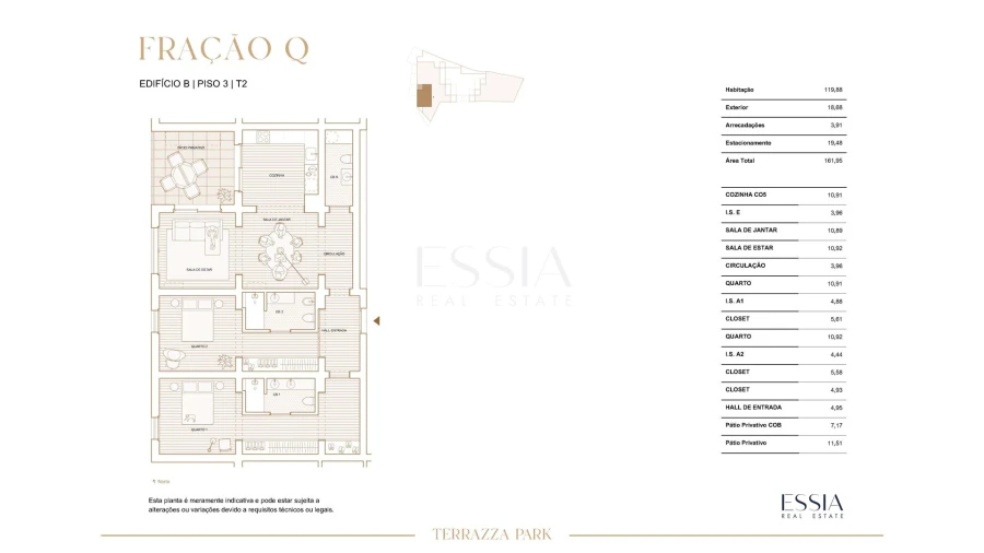 Apartamento T2 para Venda em Paranhos Planta 1