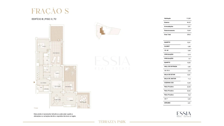 Apartamento T2 para Venda em Paranhos Planta 1