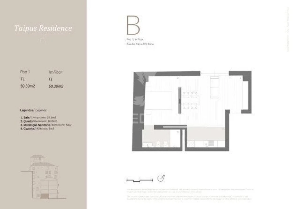 Apartamento T1 para Venda em Cedofeita, Santo Ildefonso, Sé, Miragaia, São Nicolau e Vitória Foto 20