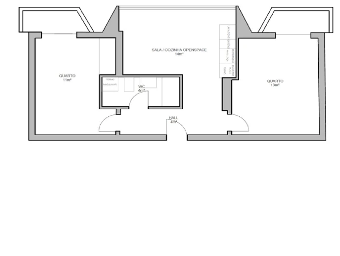 Apartamento T2 para Venda em Águas Livres Planta 1