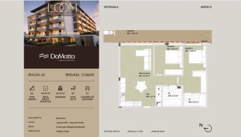 Apartamento T2 para Venda em Paços de Ferreira