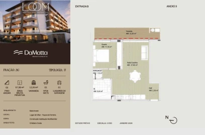 Apartamento T1 para Venda em Paços de Ferreira