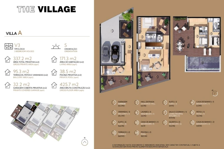Moradia T3 para Venda em Carvoeira Planta 1