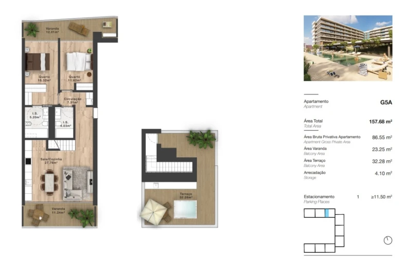 Apartamento T2 para Venda em Faro (Sé e São Pedro) Planta 1