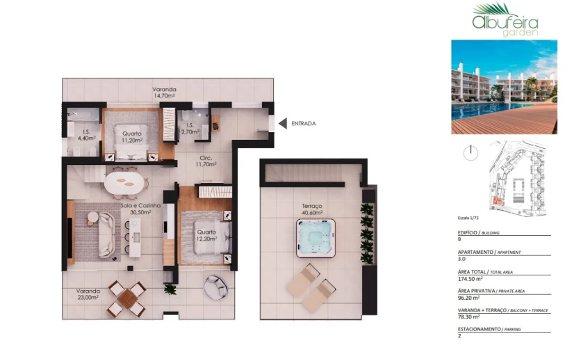 Apartamento T2 para Venda em Albufeira e Olhos de Água Planta 1