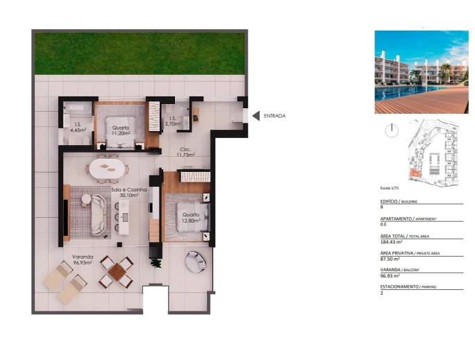 Apartamento T2 para Venda em Albufeira e Olhos de Água Planta 1