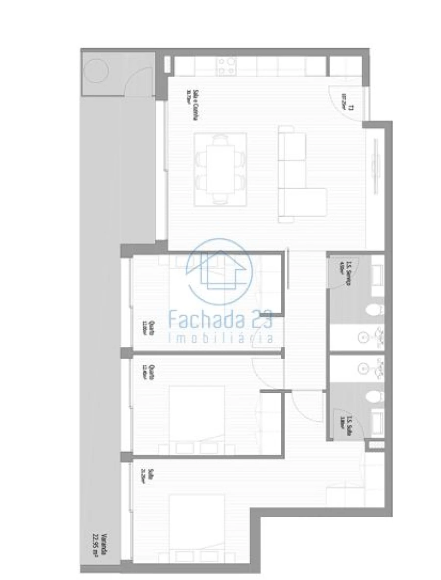Apartamento T3 para Venda em Fânzeres e São Pedro da Cova Planta 1