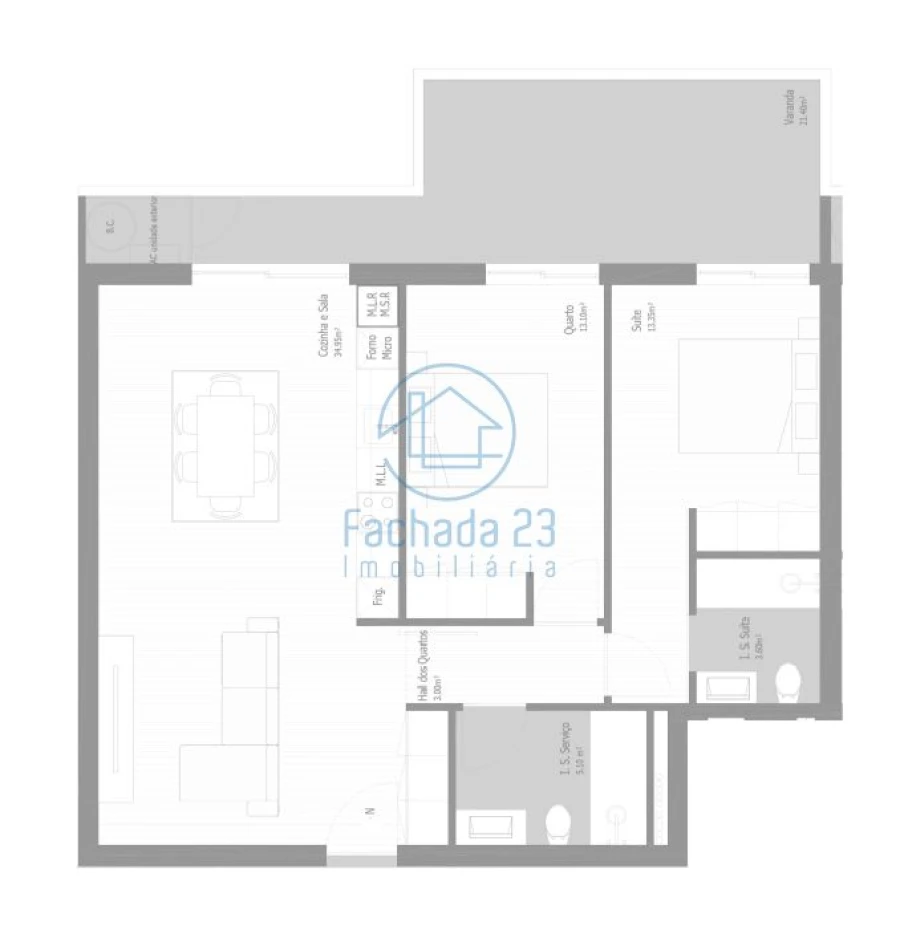 Apartamento T2 para Venda em Valongo Planta 1
