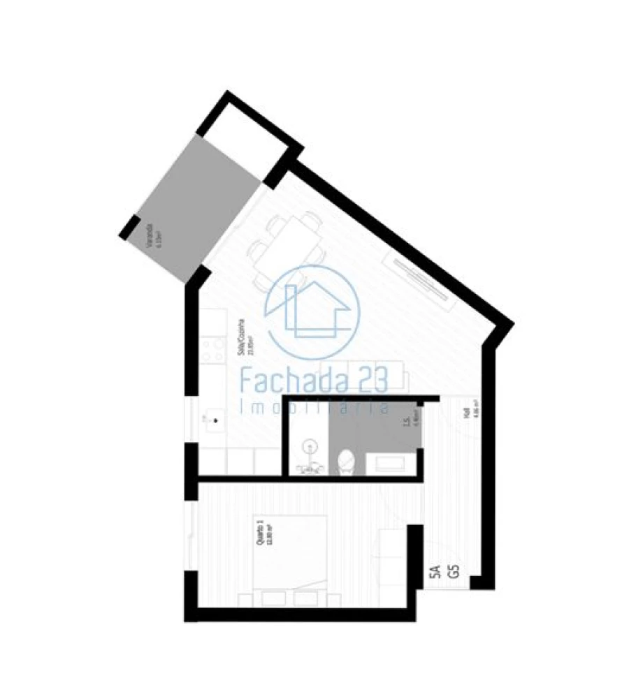 Apartamento T1 para Venda em Pedrouços Planta 1