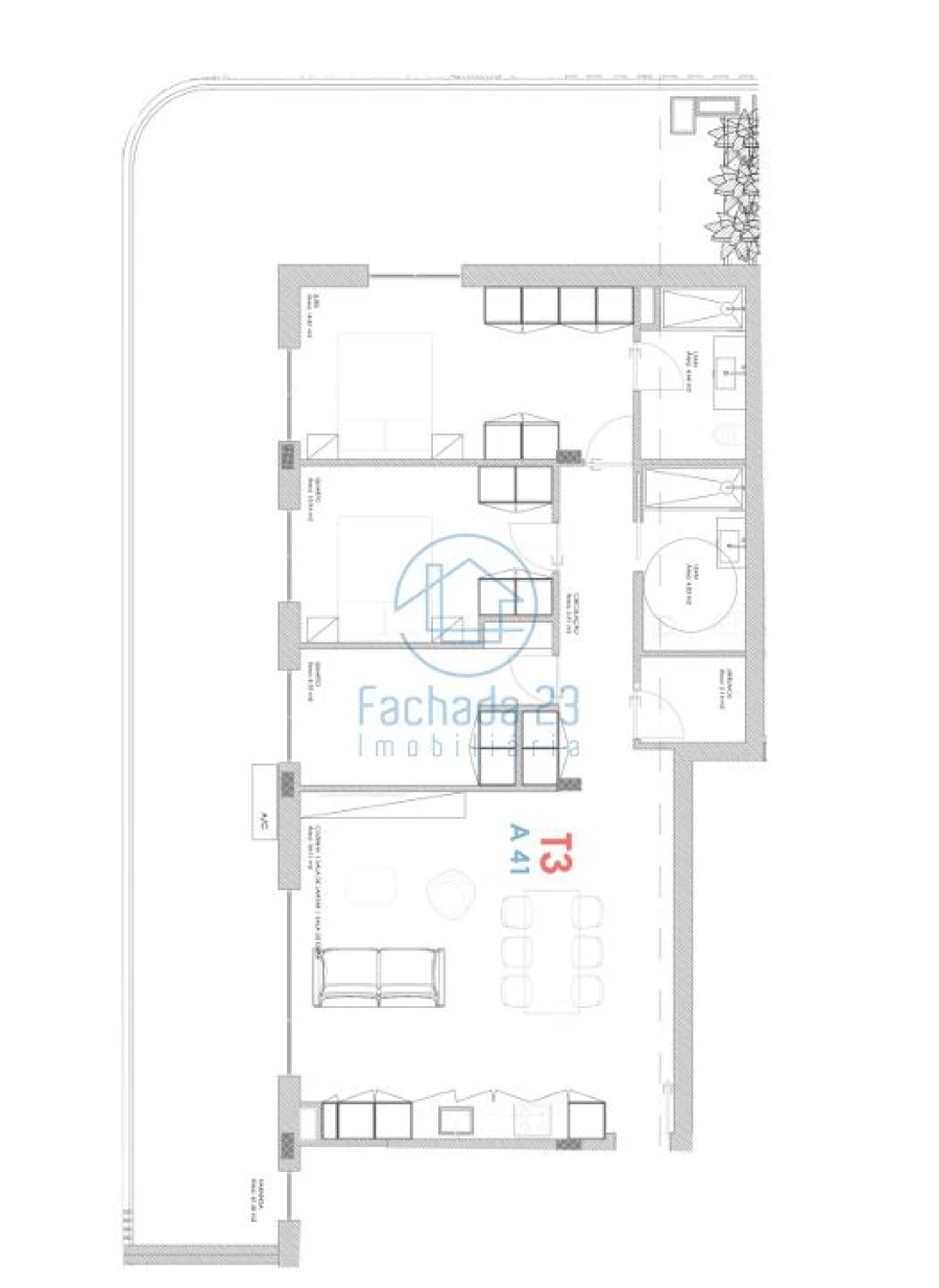 Apartamento T3 para Venda em Oliveira do Douro Planta 1