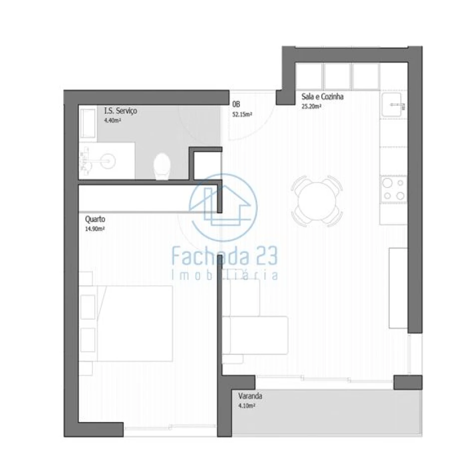 Apartamento T1 para Venda em Ancora Planta 1