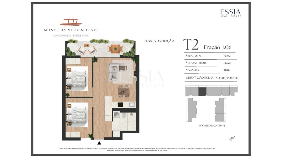 Apartamento T2 para Venda em Vilar de Andorinho Planta 1