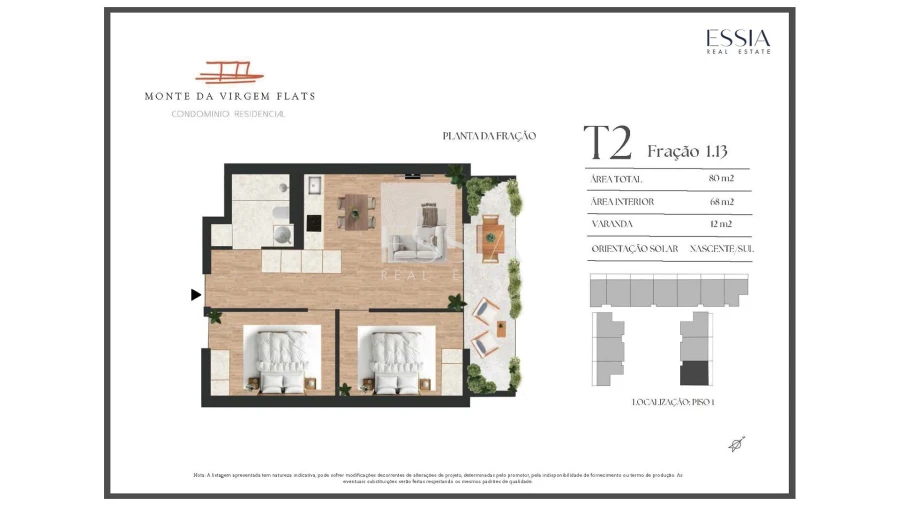 Apartamento T2 para Venda em Vilar de Andorinho Planta 2