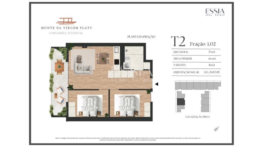 Apartamento T2 para Venda em Vilar de Andorinho Planta 1