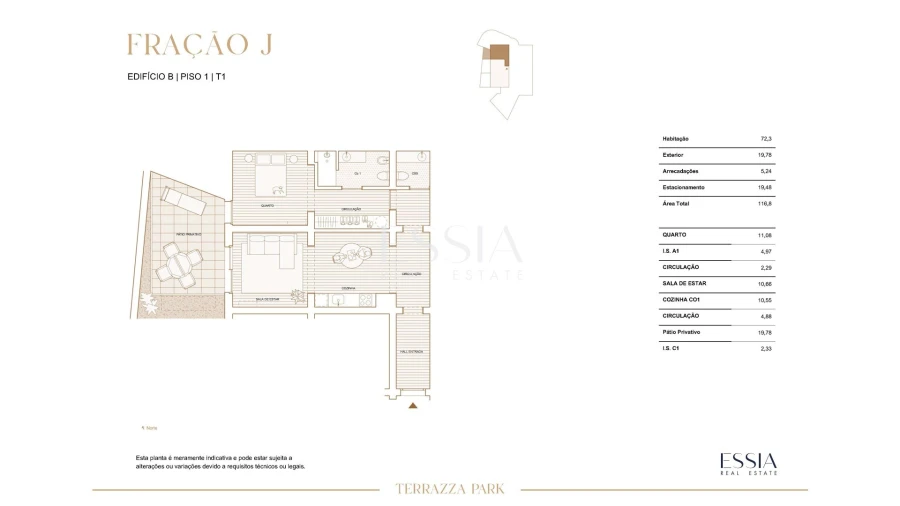 Apartamento T1 para Venda em Paranhos Planta 1