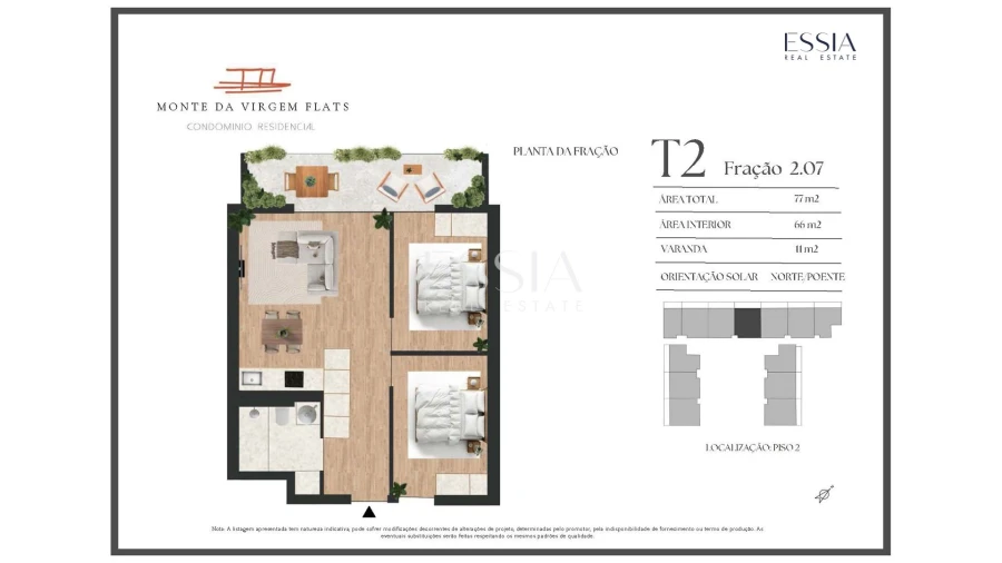 Apartamento T2 para Venda em Vilar de Andorinho Planta 1