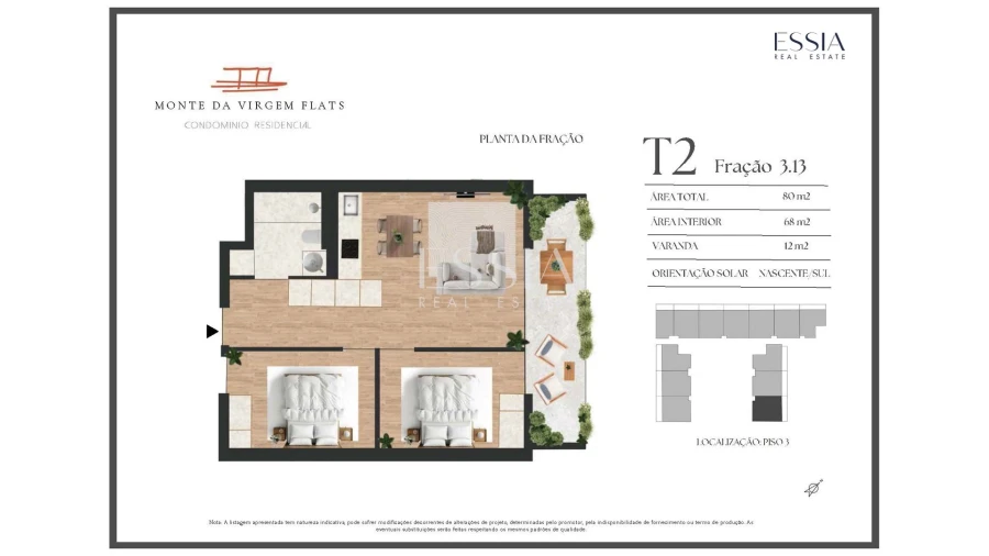 Apartamento T2 para Venda em Vilar de Andorinho Planta 1