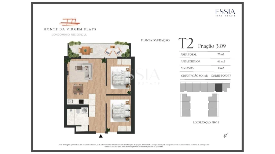 Apartamento T2 para Venda em Vilar de Andorinho Planta 1