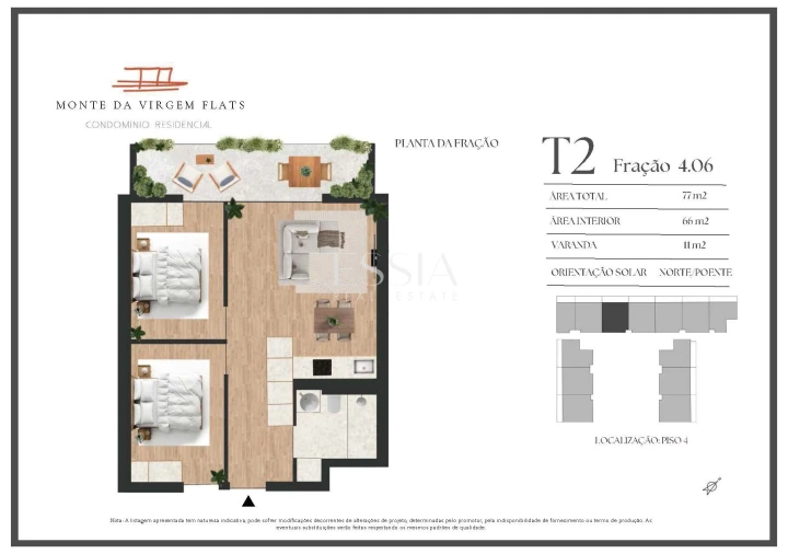 Apartamento T2 para Venda em Vilar de Andorinho Planta 1